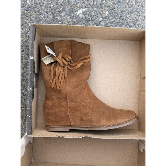 Dingo 1969 Size 10M Women's Kelsey Suede Fringed Hidden Wedge Western Boots - Picture 8 of 10